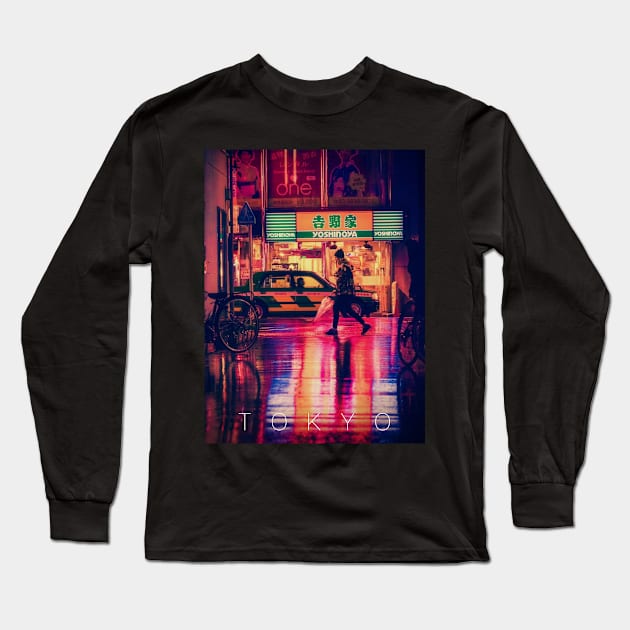 Shibuya at night Long Sleeve T-Shirt by MayoTees